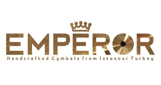 Logo of Emperor cymbals with a crown symbol on a white background