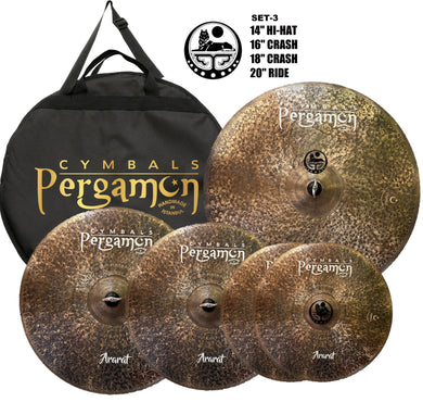 Pergamon Ararat Cymbal Pack Box Set-3 14HH-16C-18C-20R-inch